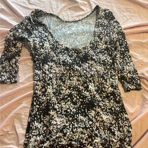 Kismet Black and Cream Patterned Blouse